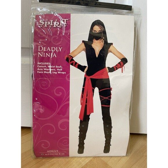 NWT Adult Deadly Ninja Jumpsuit Costume By Spirit Size Medium - Picture 4 of 8